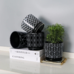 Black Ceramic Planter