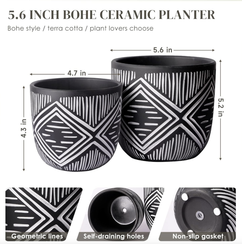 decorative indoor flower pots - size