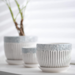 grey ceramic indoor pots