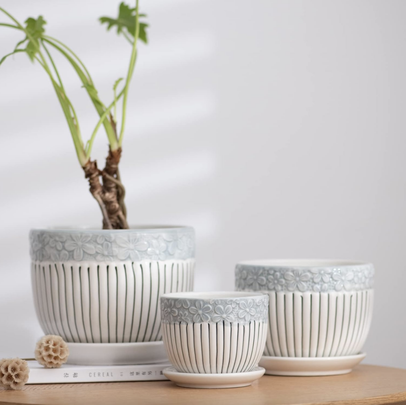 ceramic indoor pots set of 3