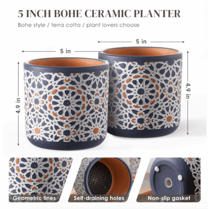 ceramic planters for indoor plants - size